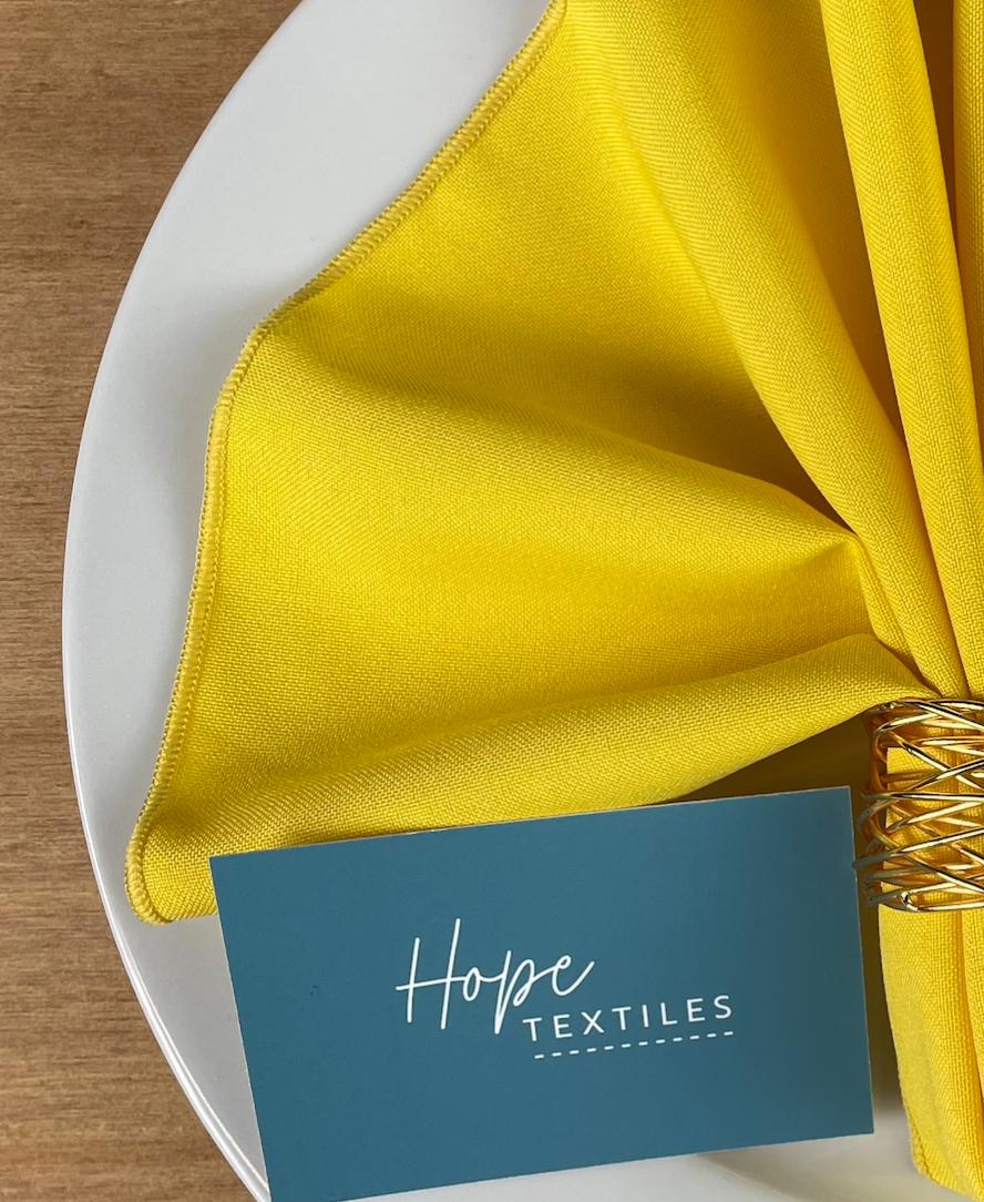 Tischläufer und Serviettenset in Säuregelb