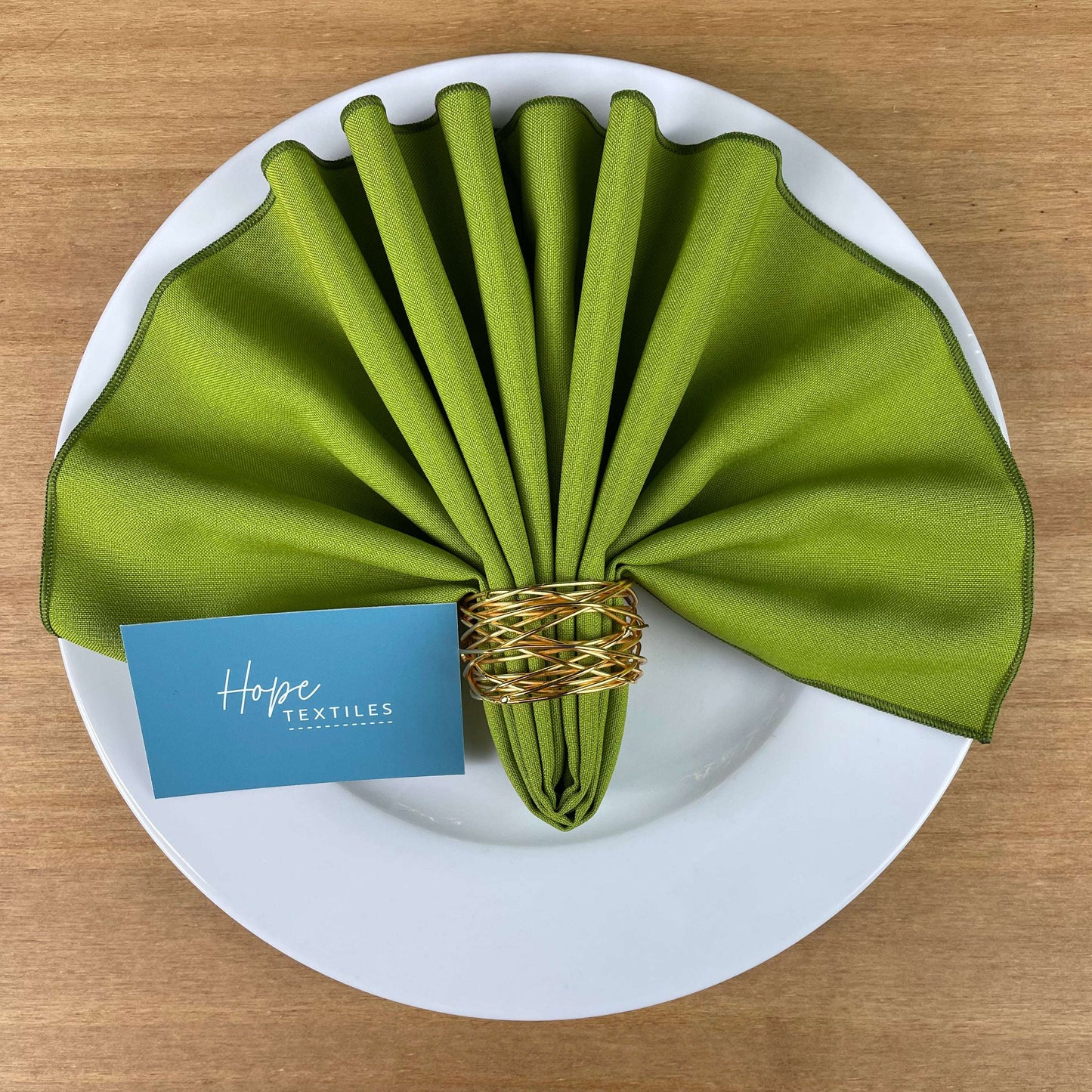 Bright Olive Green Table Runner and Napkin Set