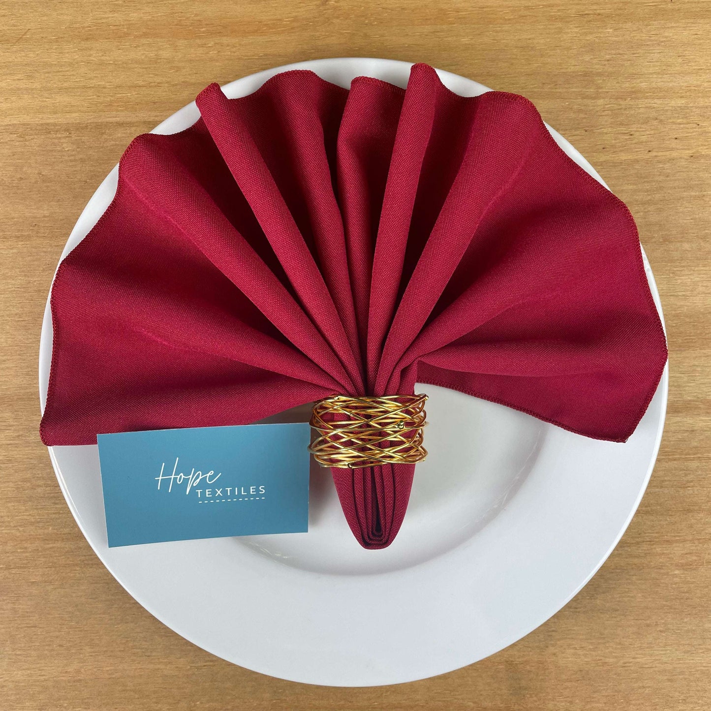 Cherry Red Table Runner and Napkin Set