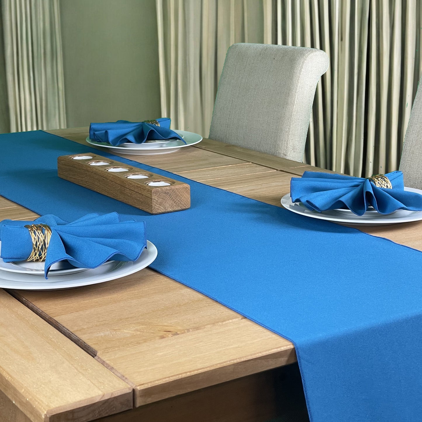 Teal Table Runner and Napkin Set