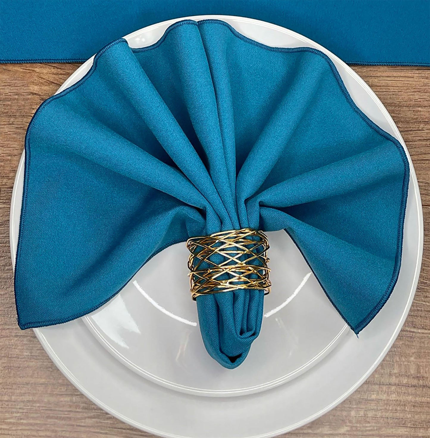 Teal Plain Fabric Napkin