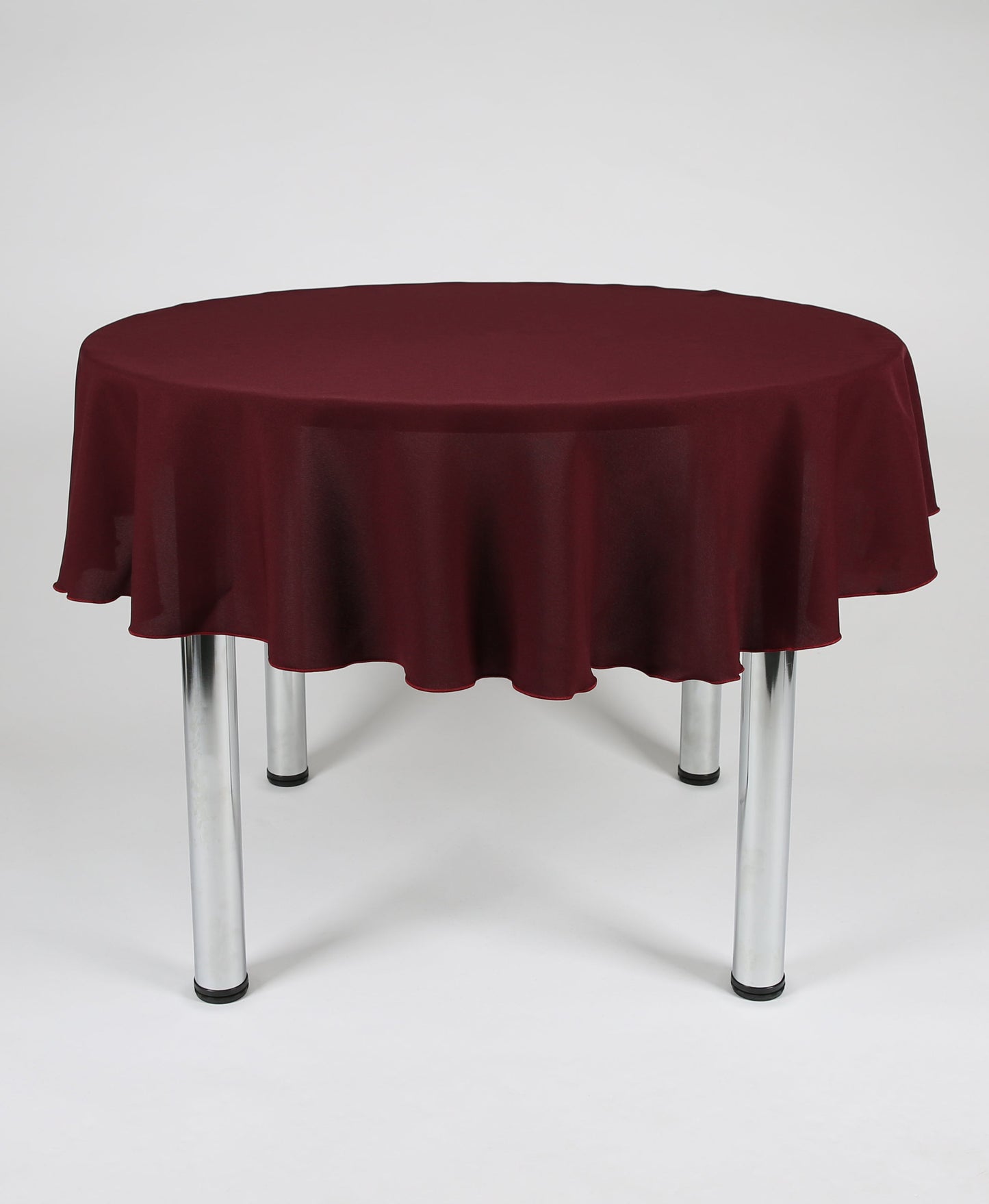 Dark Burgundy Large Round Tablecloth with Side Joins