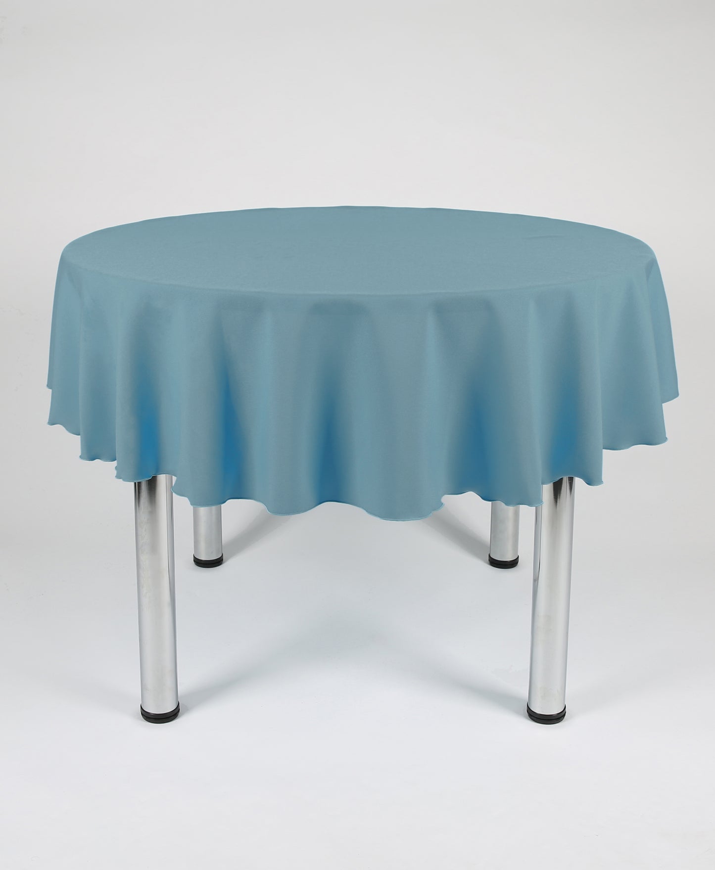 Dusky Blue Large Round Tablecloth with Side Joins