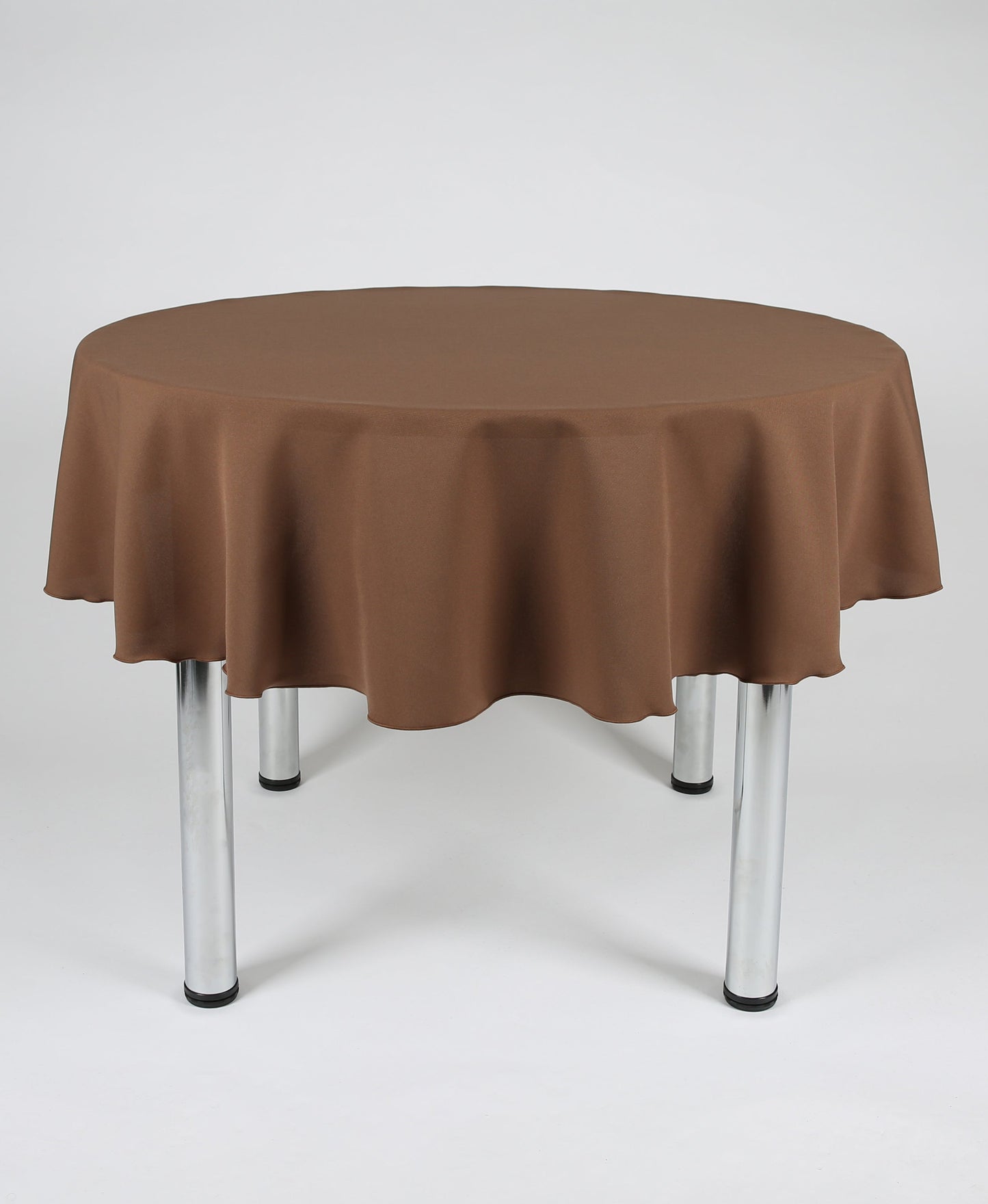 Brown Large Round Tablecloth with Side Joins
