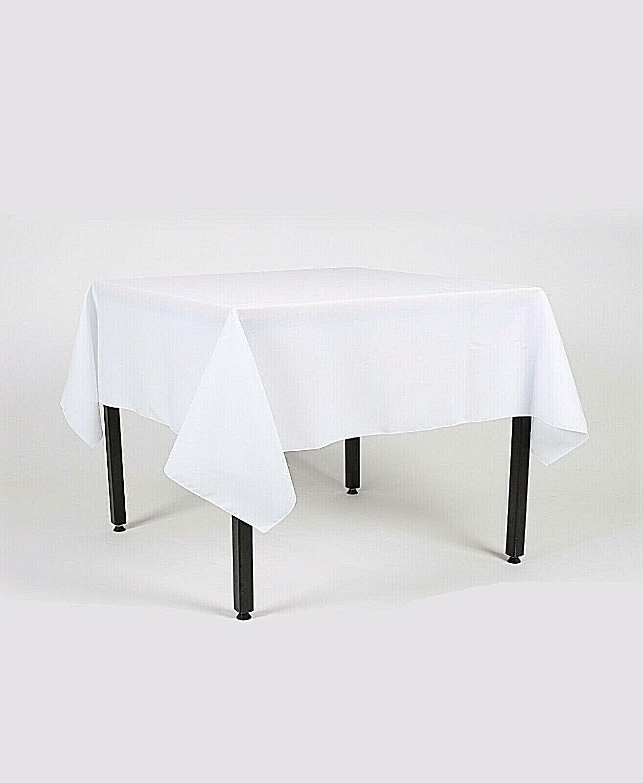 Weiße, rechteckige Tischdecke in Baumwolloptik
