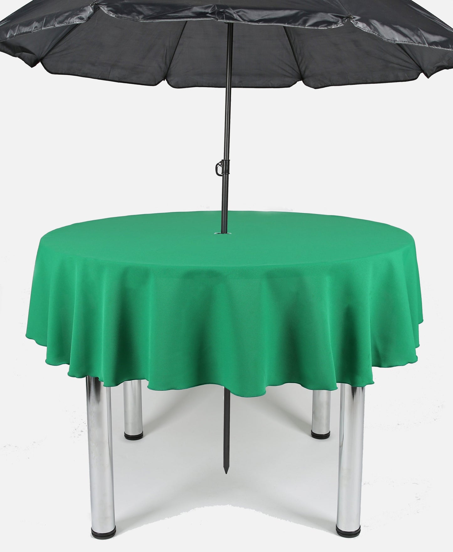 Emerald Green Plain Patio Round Tablecloth