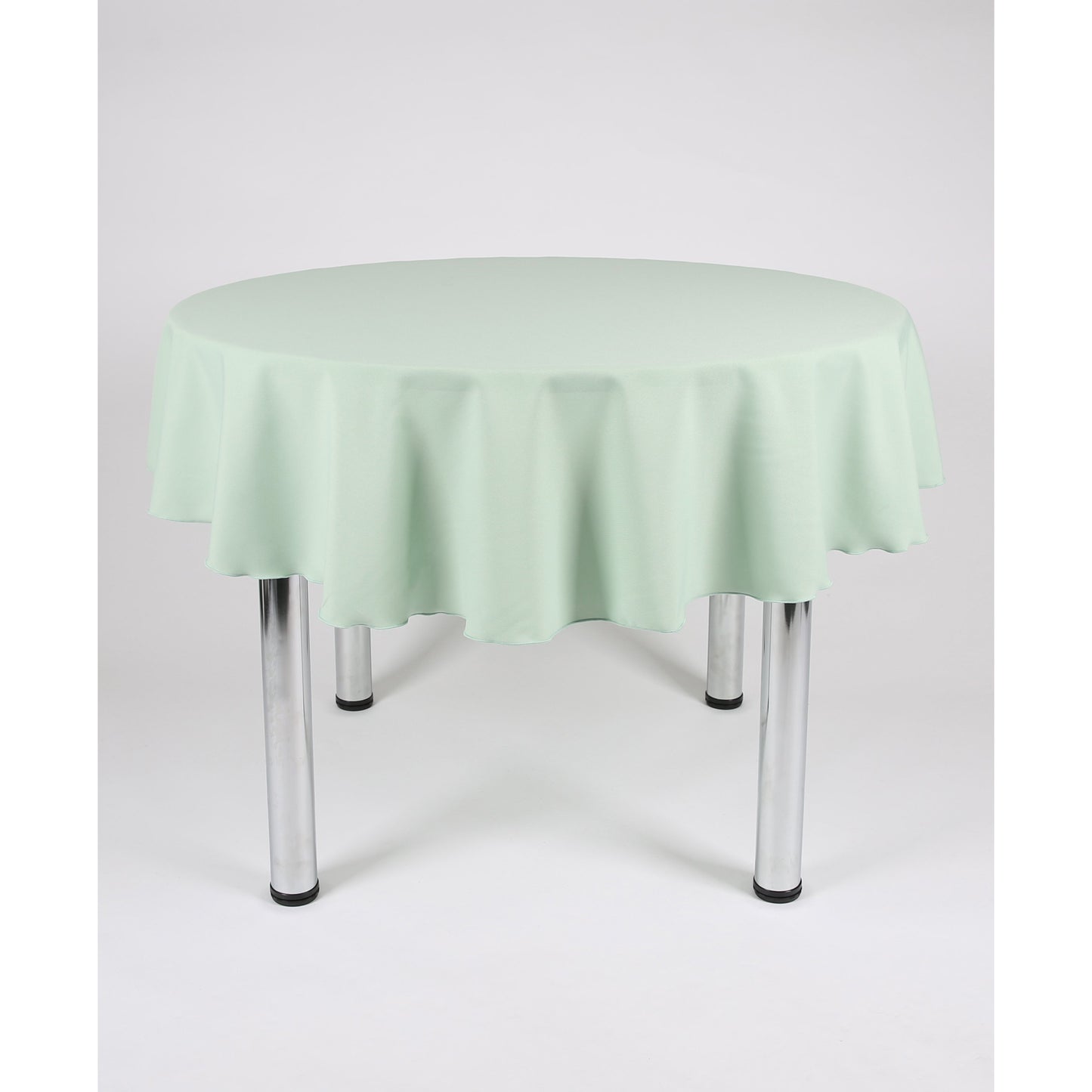 Runde, einfarbige Tischdecke in Mintgrün, extrabreit. Geeignet für Hochzeiten, Partys, Taufen.