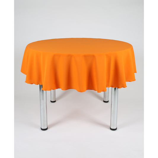 Orange Round Plain Tablecloth - Extra Wide suitable for weddings, parties, christenings.