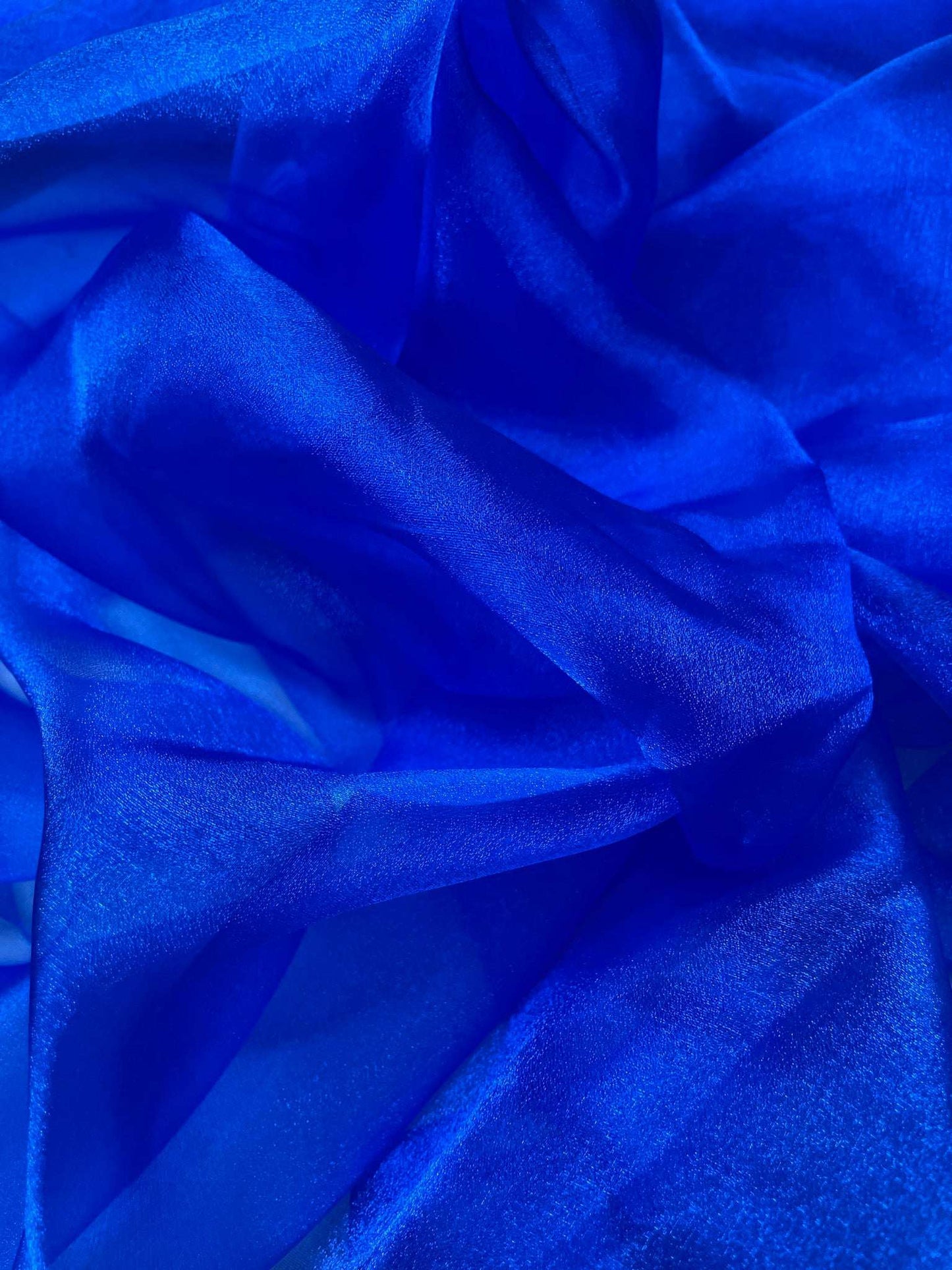 Royal Blue Plain Dye Organza Fabric