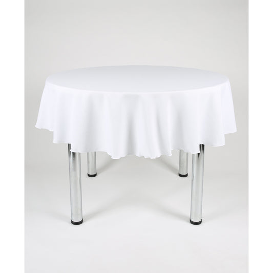 White Round Tablecloth - Extra Wide Suitable for weddings, parties, christenings