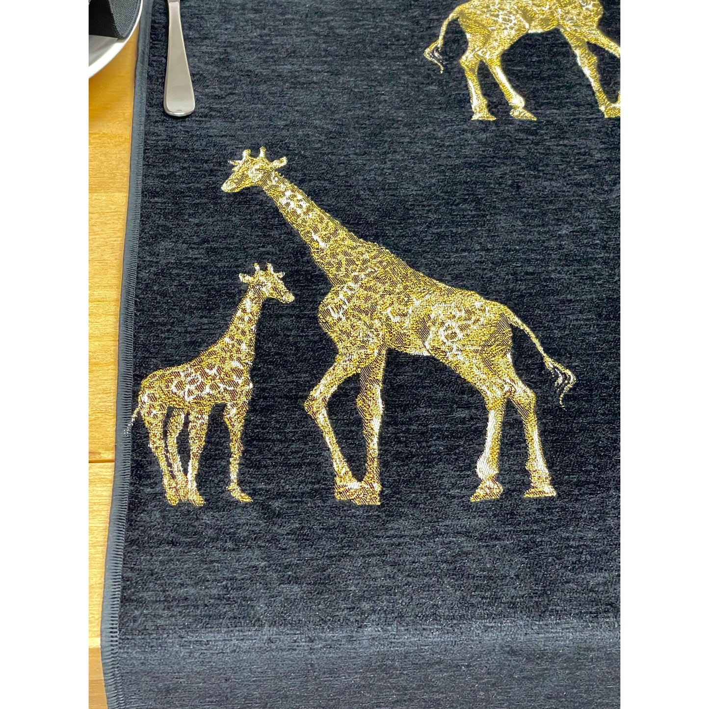 Black Giraffe Adult and Baby Table Runner