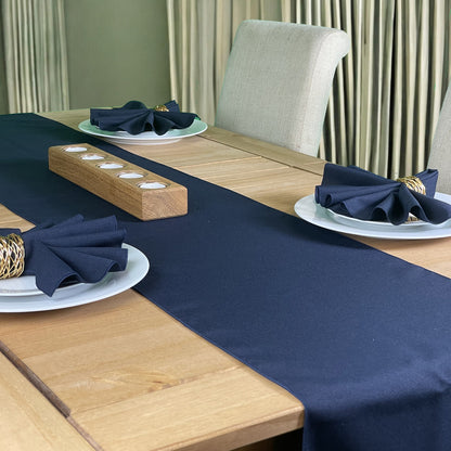 Navy Blue Table Runner and Napkins Set