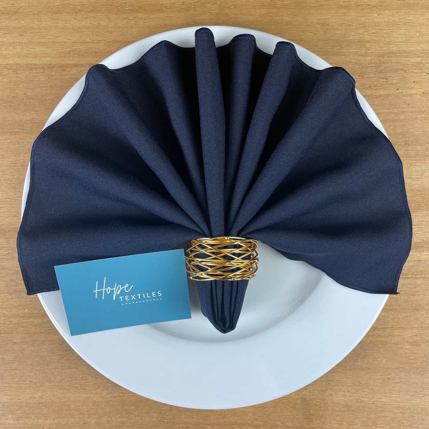 Navy Blue Table Runner and Napkins Set
