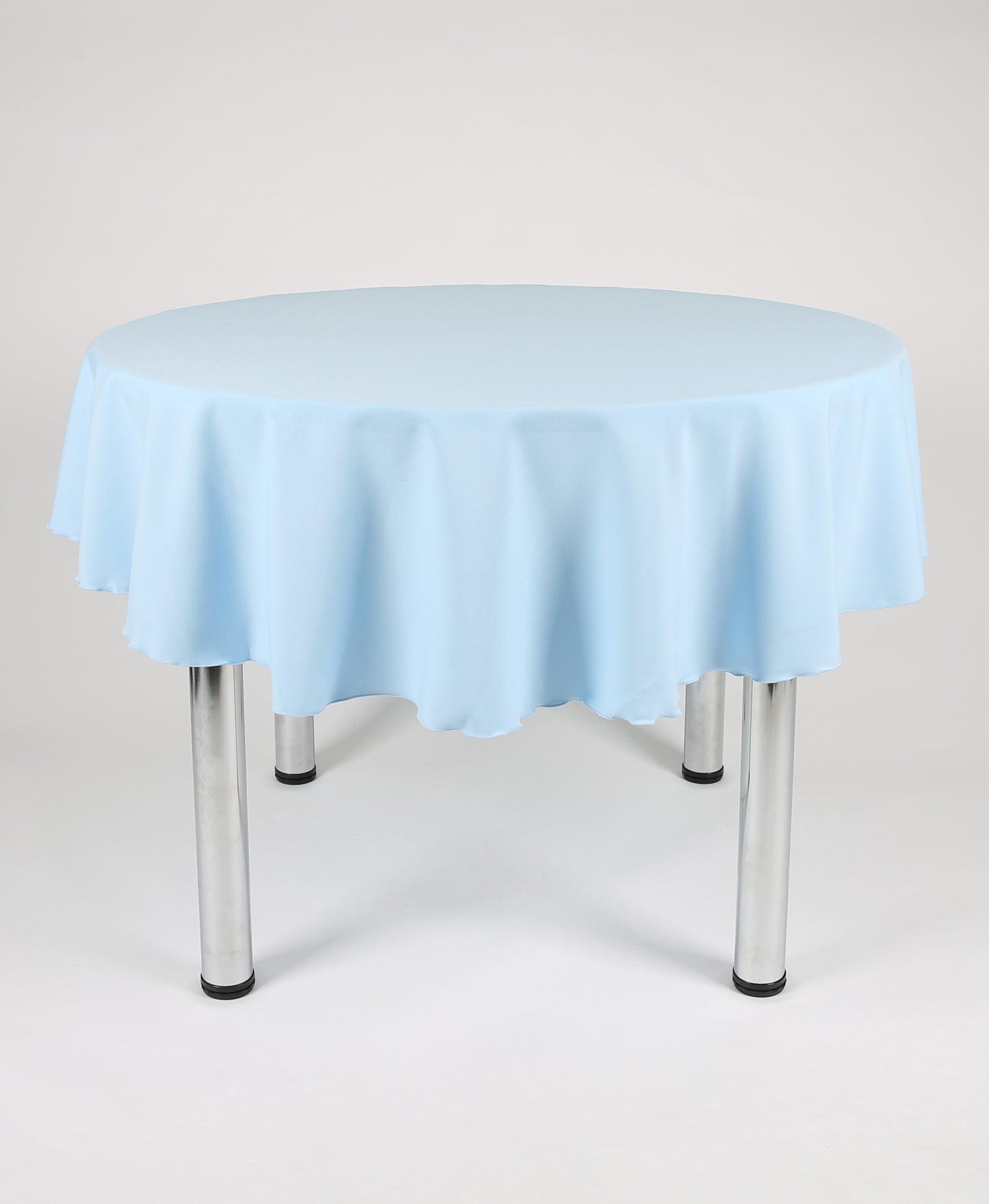 Babyblaue große runde Tischdecke mit Seitennähten