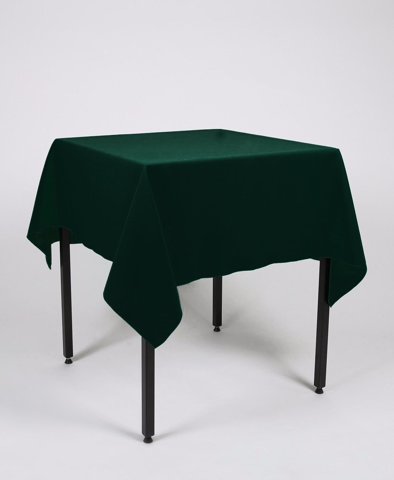 Flaschengrüne große quadratische Tischdecke mit Seitennähten
