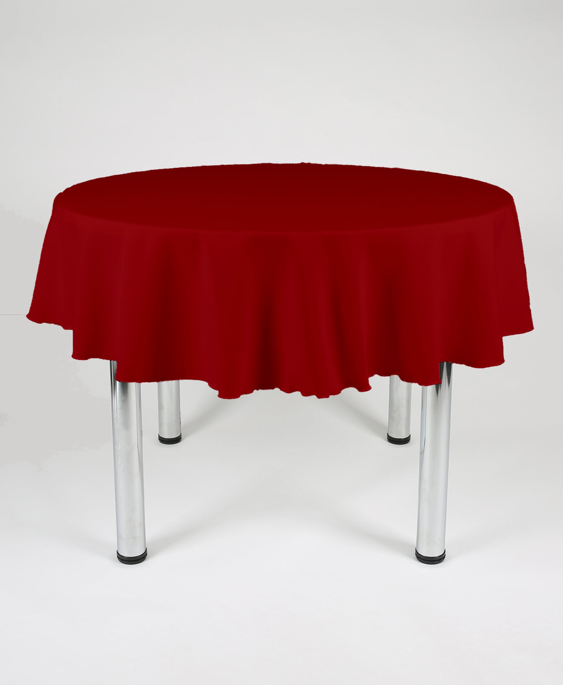 Cherry Red Large Round Tablecloth with a Centre Join