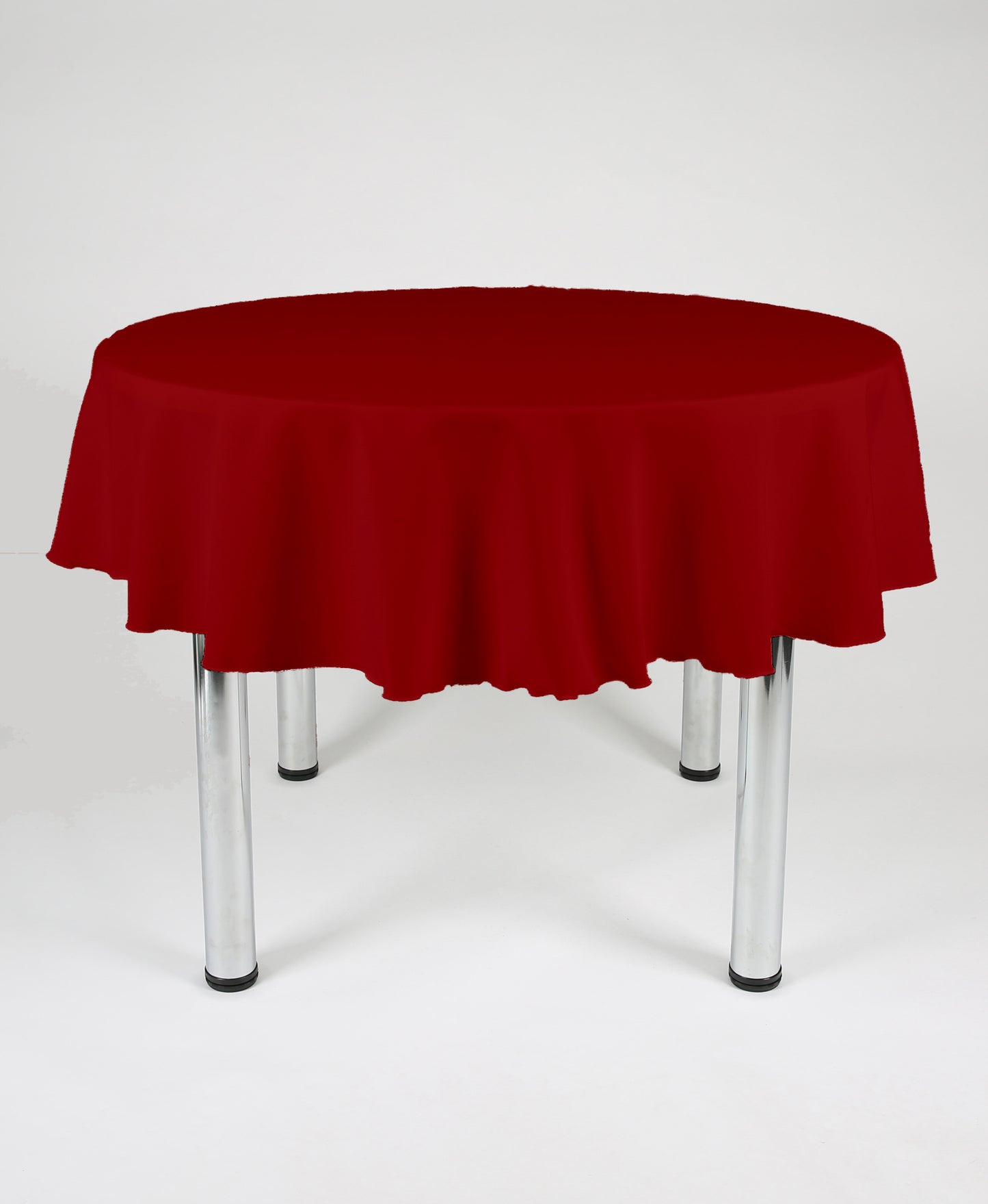 Cherry Red Large Round Tablecloth with Side Joins