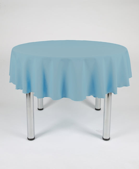 Cornflower Blue Large Round Tablecloth with Side Joins