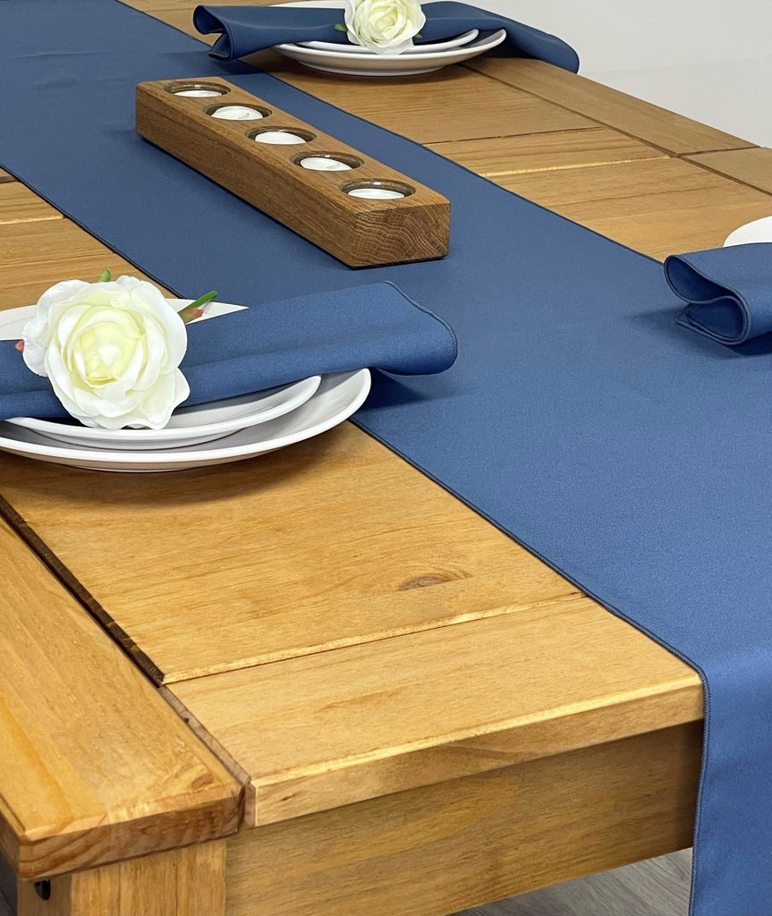 Airforce Blue Fabric Napkin and Runner Set