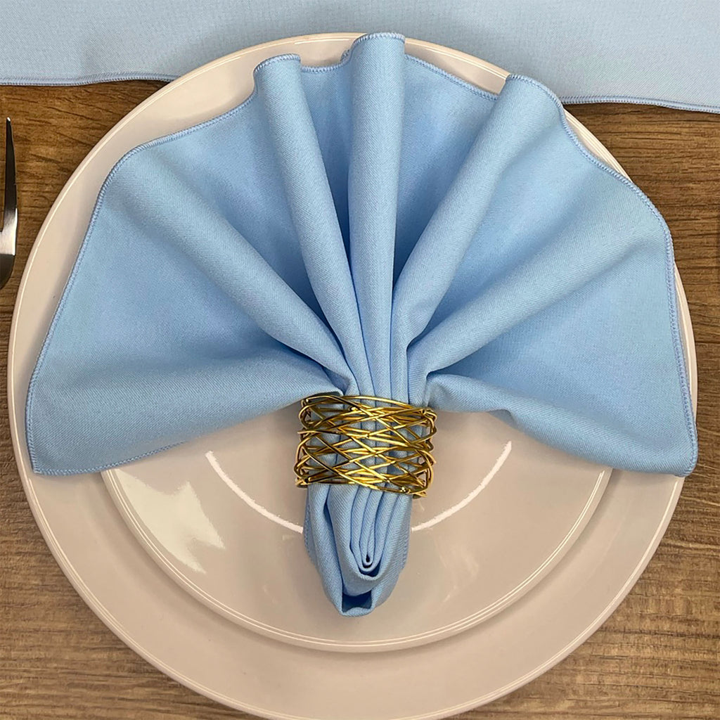 Baby Blue Plain Fabric Napkin and Runner set