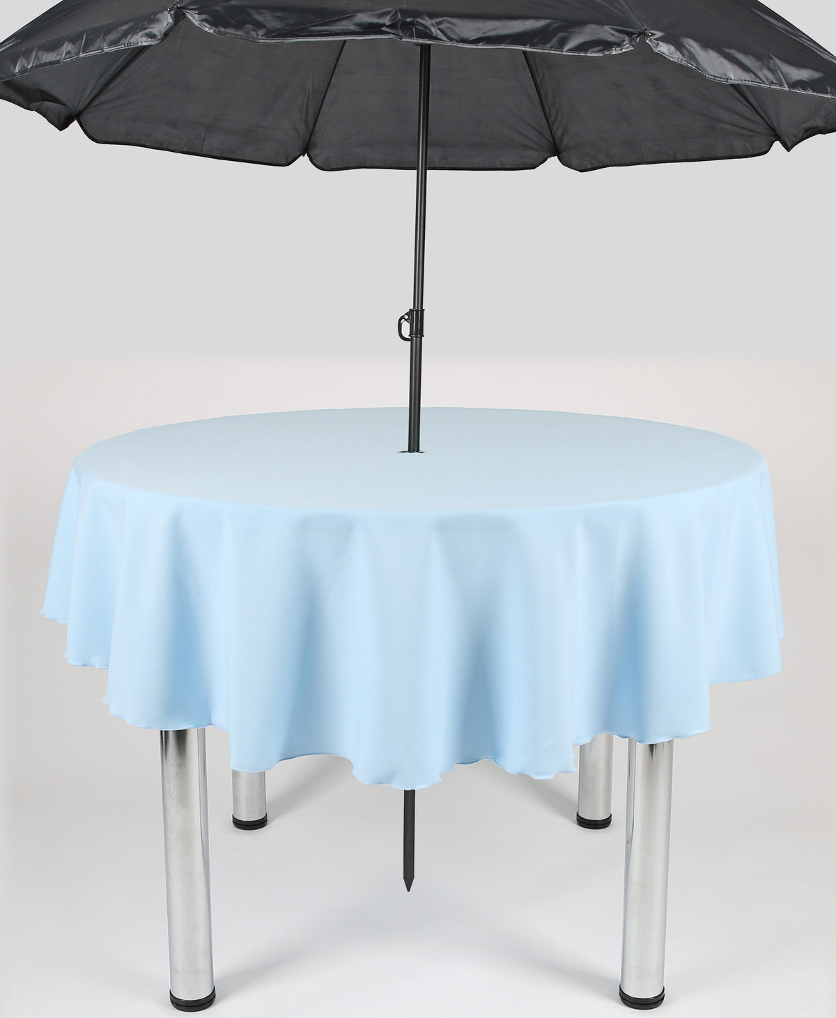 Runde Tischdecke für Terrasse und Garten, einfarbig, Babyblau