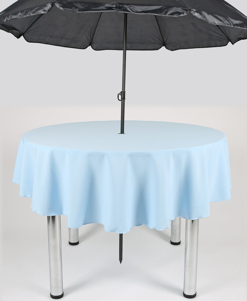 Baby Blue Plain Patio Round Tablecloth