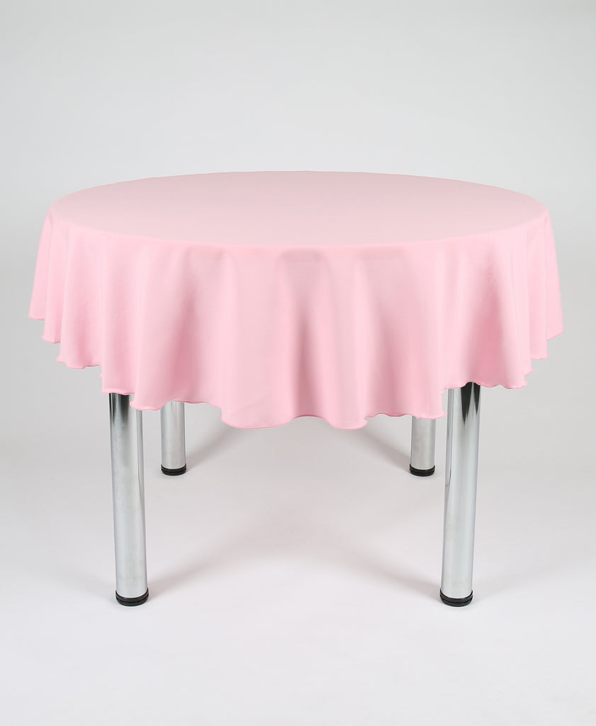 Baby Pink Plain Round Tablecloth