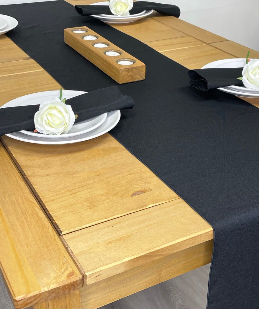 Black Fabric Napkin and Table Runner set