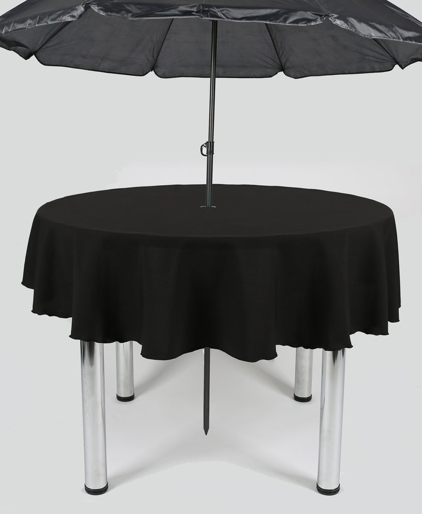 Black Plain Patio Round Tablecloth