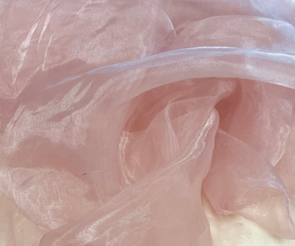 Blush Pink Plain Dye Organza Fabric