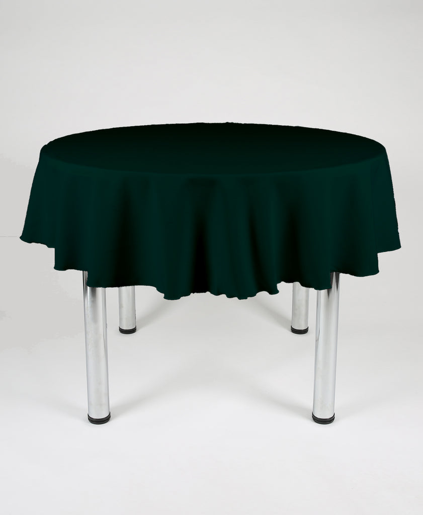 Bottle Green Plain Round Tablecloth