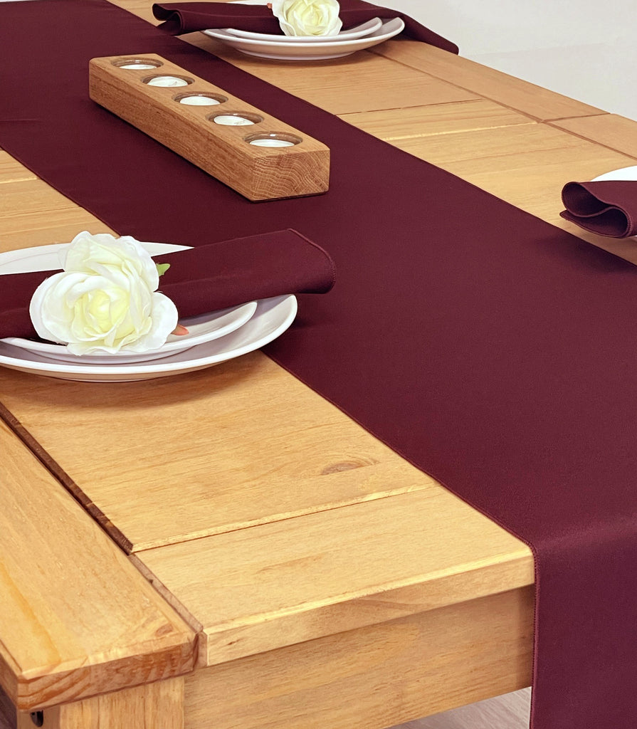 Burgundy Fabric Napkin and Table Runner set