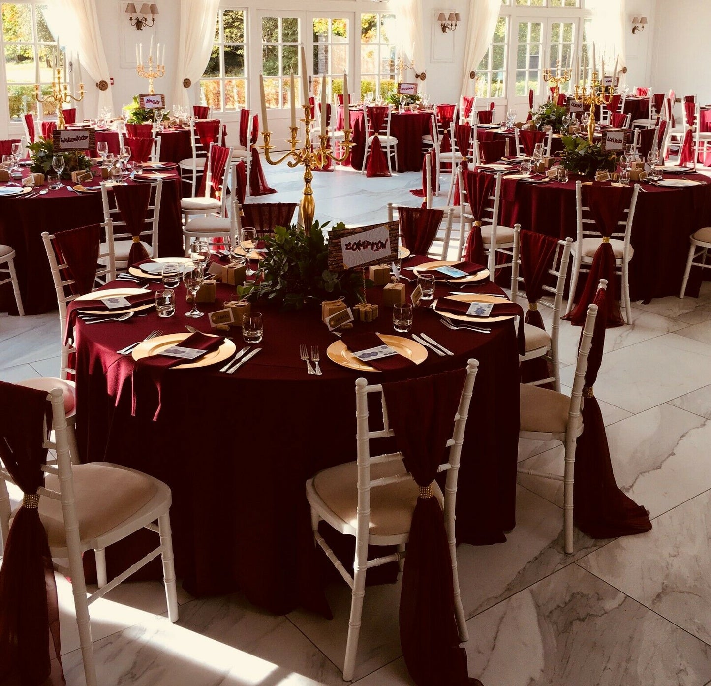 Dark Brown Round Plain Tablecloth - Extra Wide  Suitable for weddings, parties, christenings.