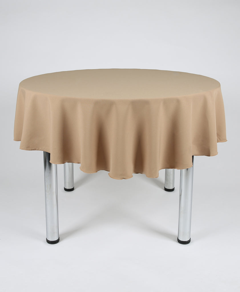 Camel Plain Round Tablecloth