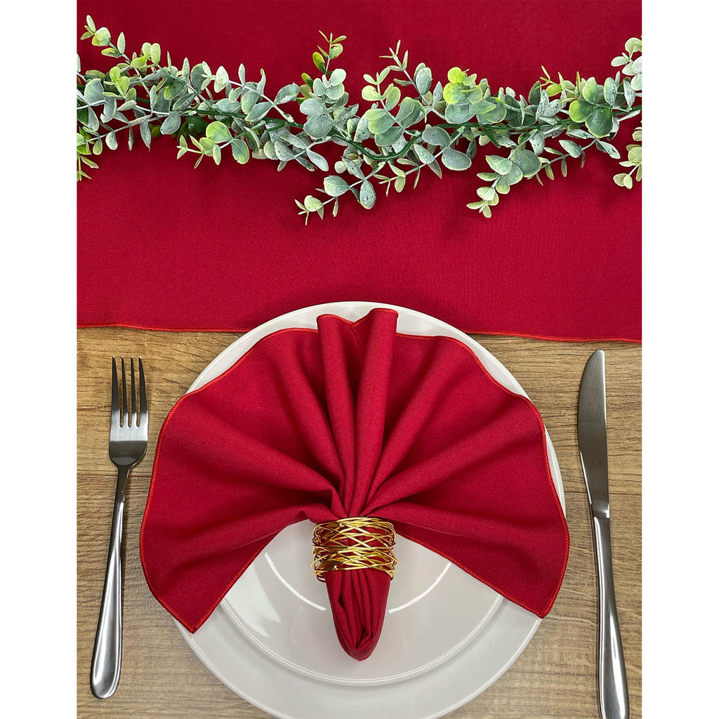 Cherry Red Fabric Napkin and Table Runner set