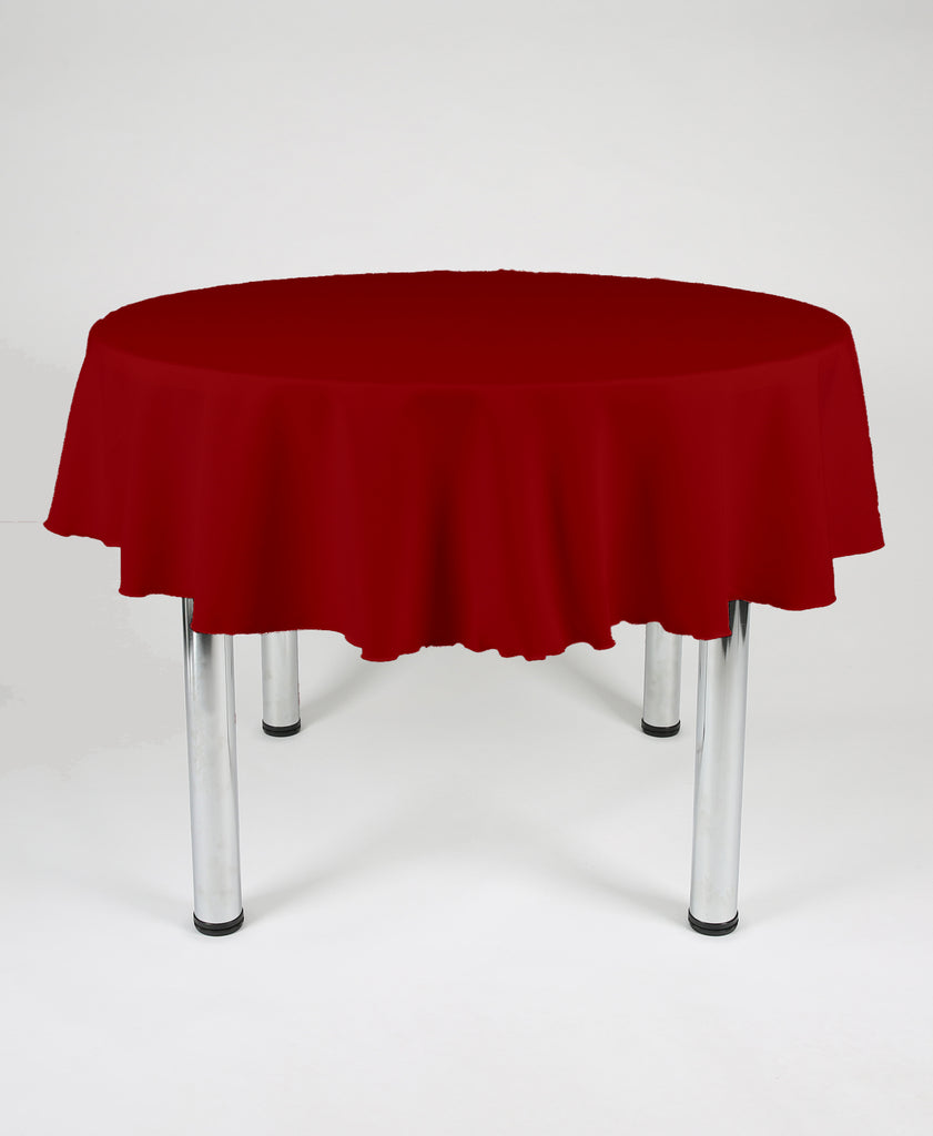 Cherry Red Plain Round Tablecloth
