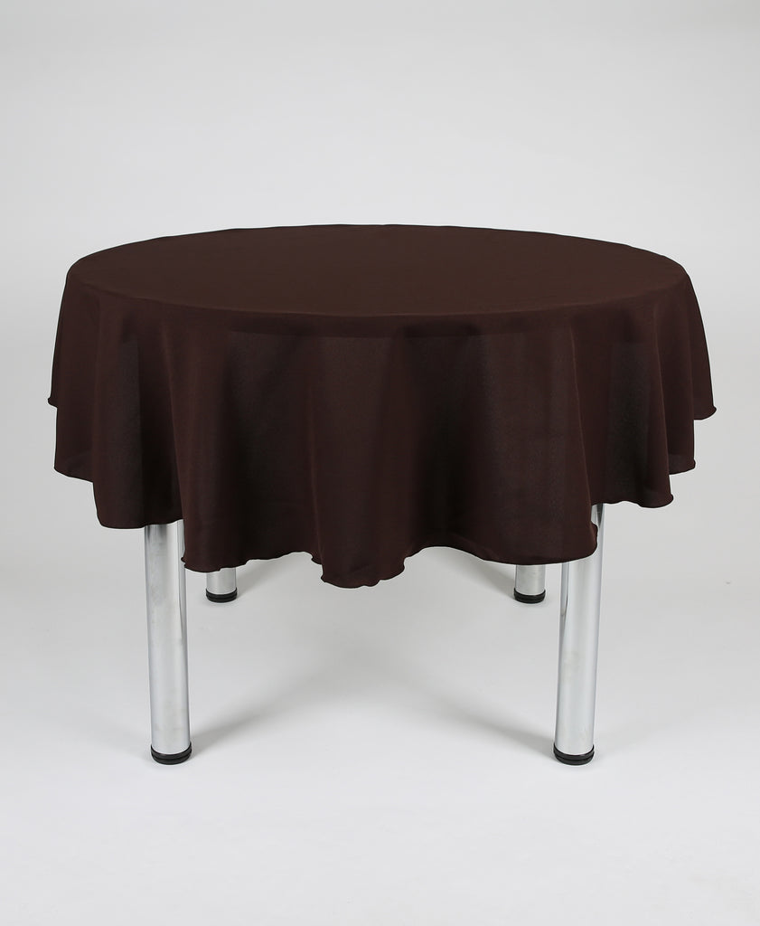 Chocolate Brown Plain Round Tablecloth