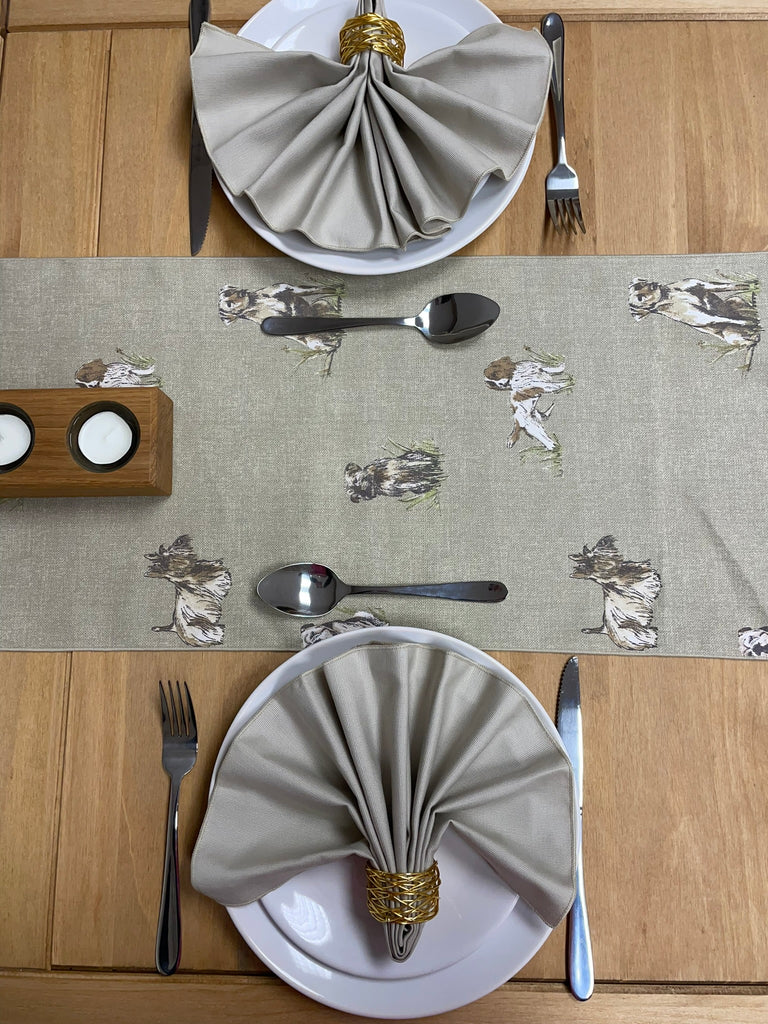 Cotton Dog Print Table Runner