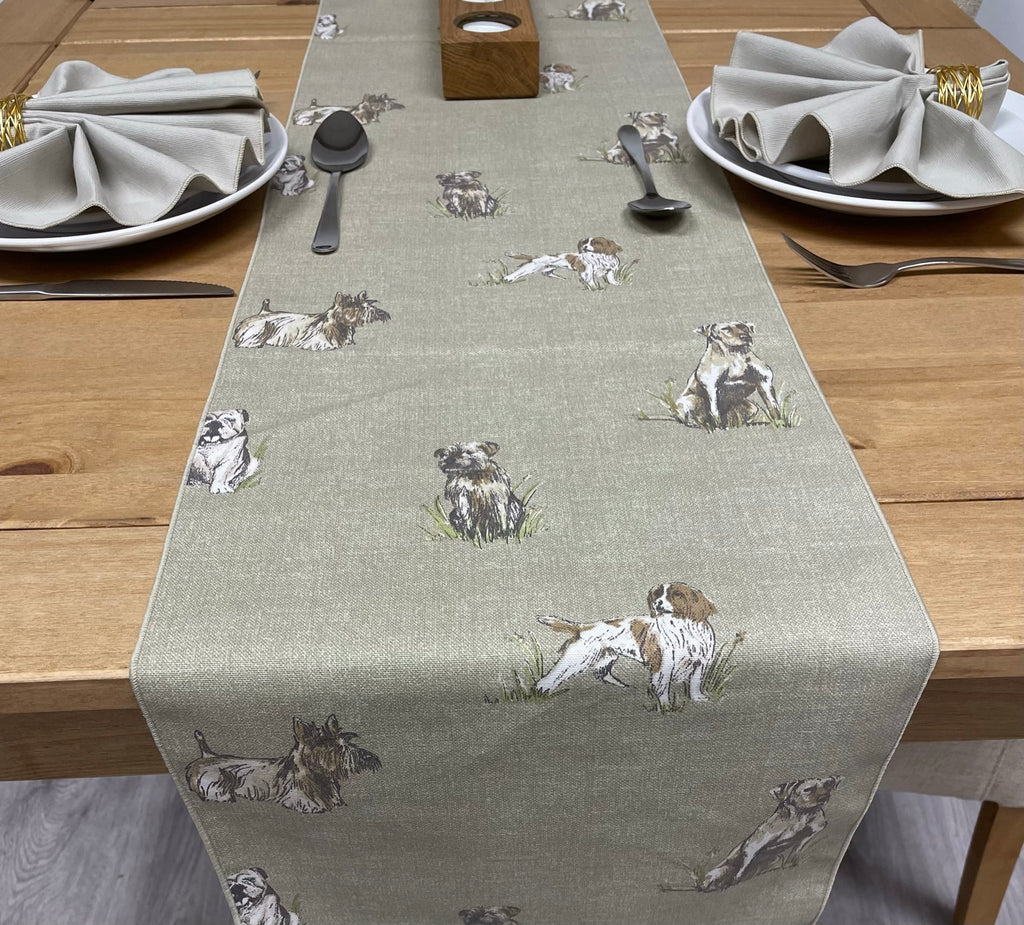 Cotton Dog Print Table Runner