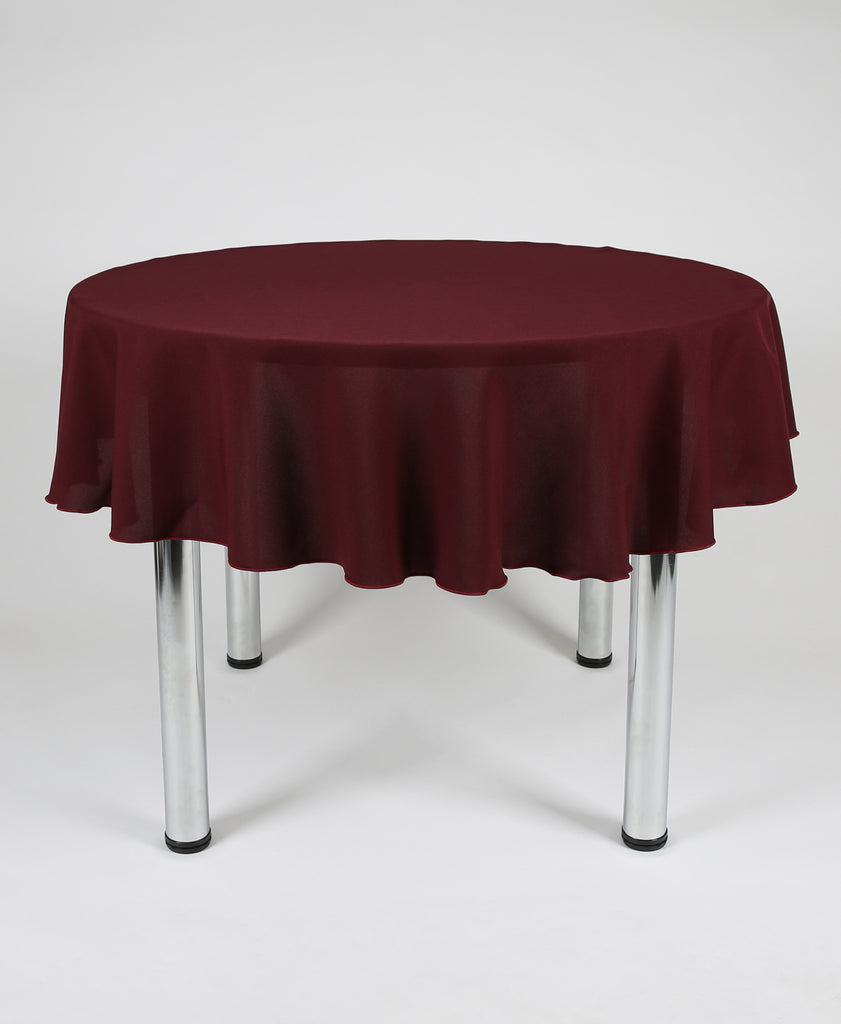 Dark Burgundy Plain Round Tablecloth