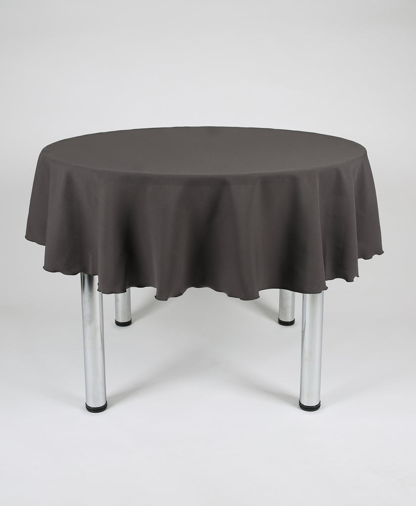 Dark Grey Plain Round Tablecloth