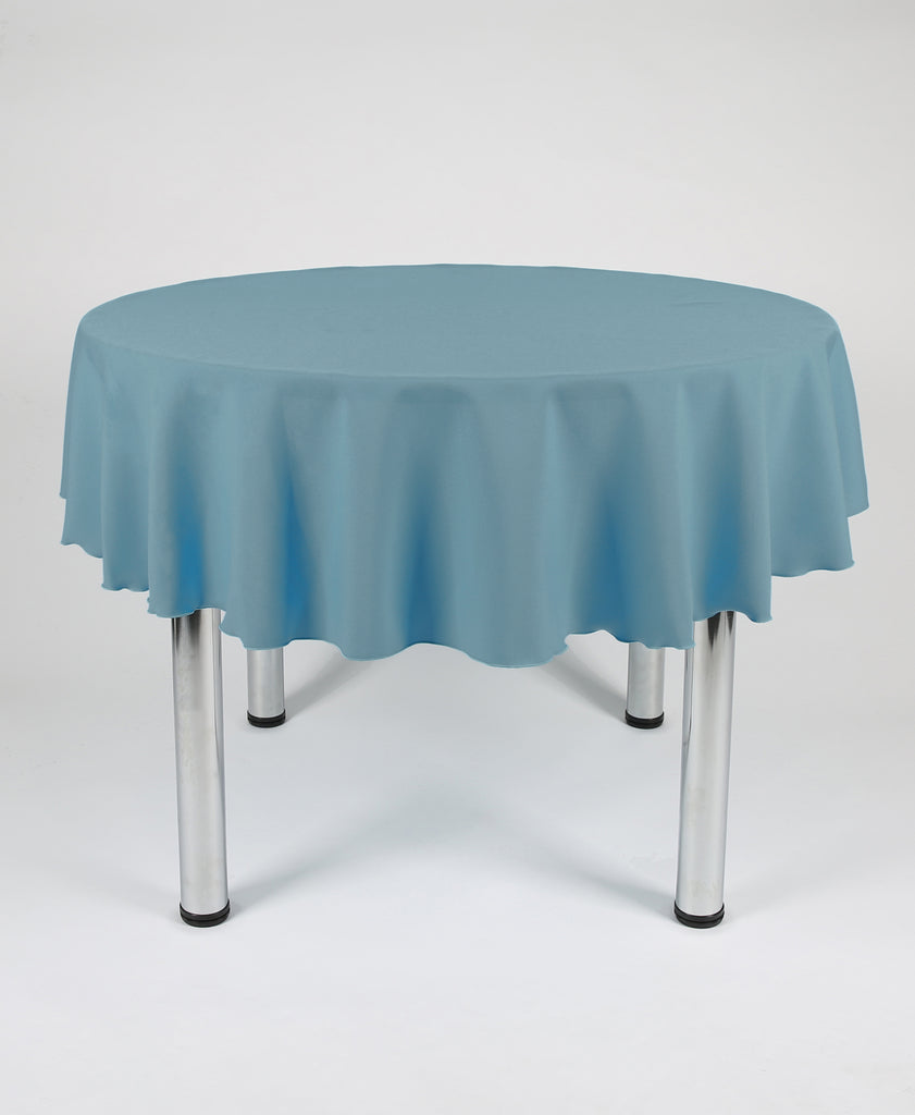 Dusky Blue Plain Round Tablecloth