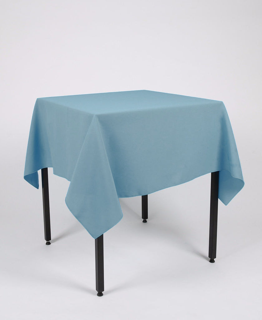 Dusky Blue Plain Square Tablecloth