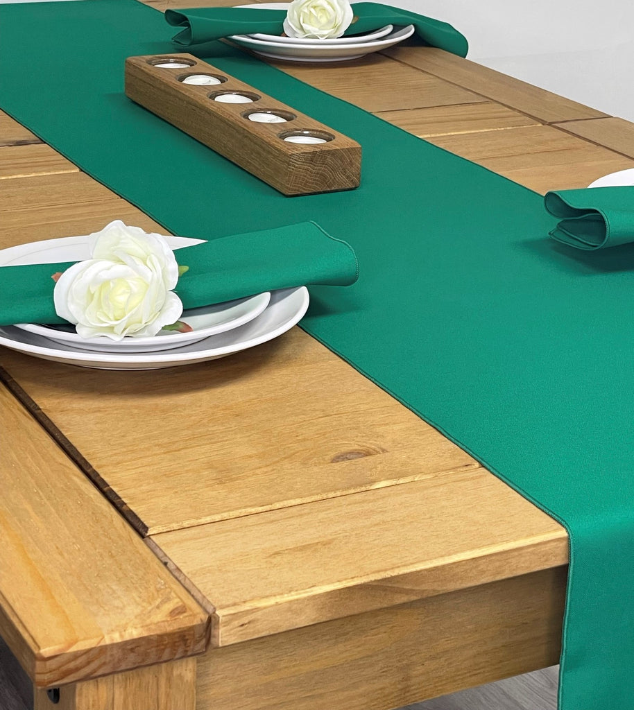 Emerald Green Fabric Napkin and Table Runner set