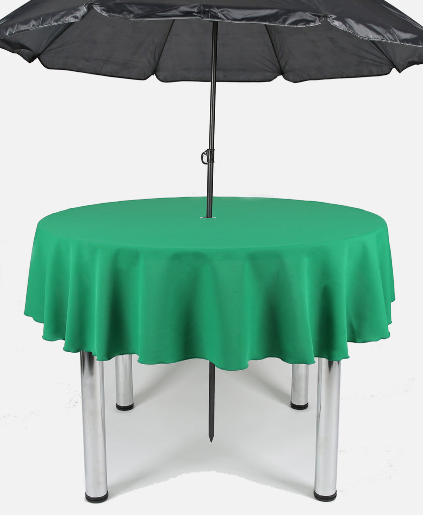 Emerald Green Plain Patio Round Tablecloth