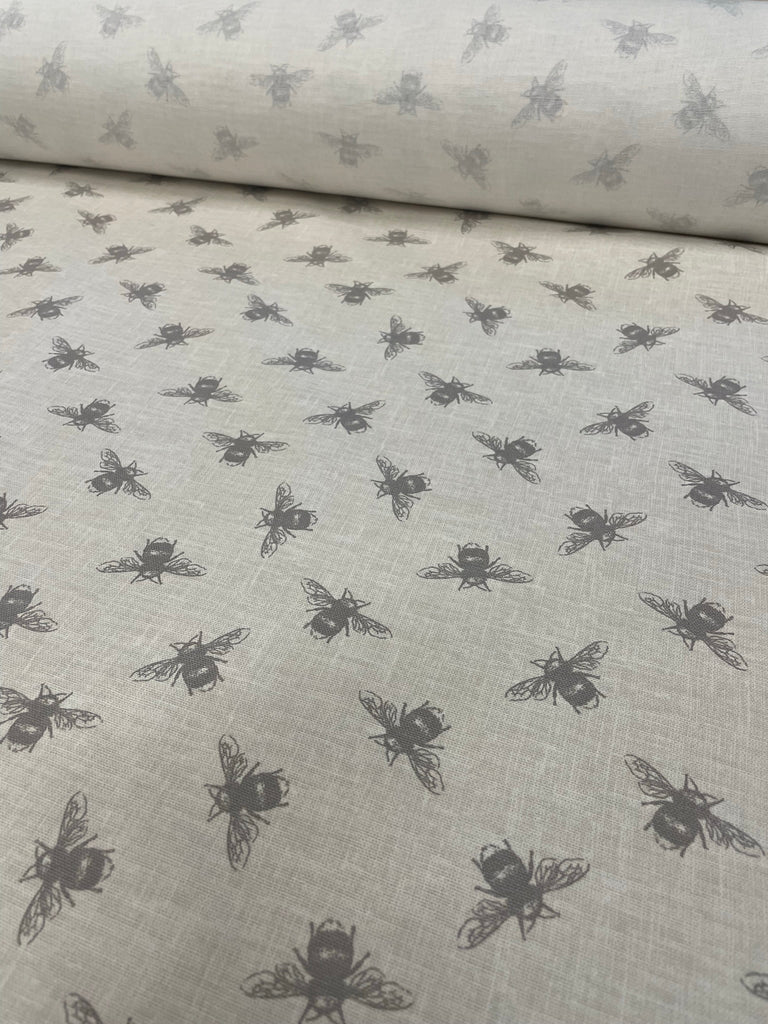 Grey Bee Printed Cotton Fabric