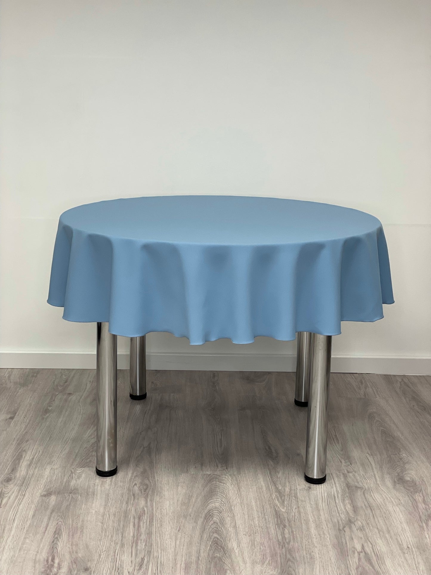 Dusky Blue Round Plain Tablecloth - Extra Wide