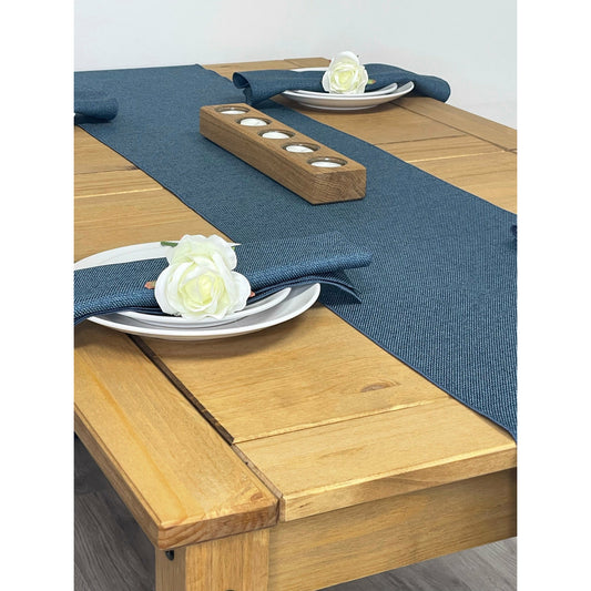 Salisbury Table Runner & Napkin Set in Petrol Blue