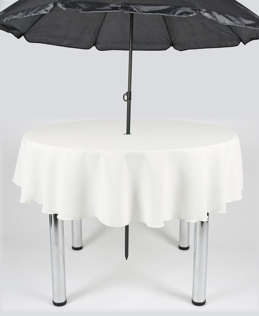 Ivory Plain Patio Round Tablecloth