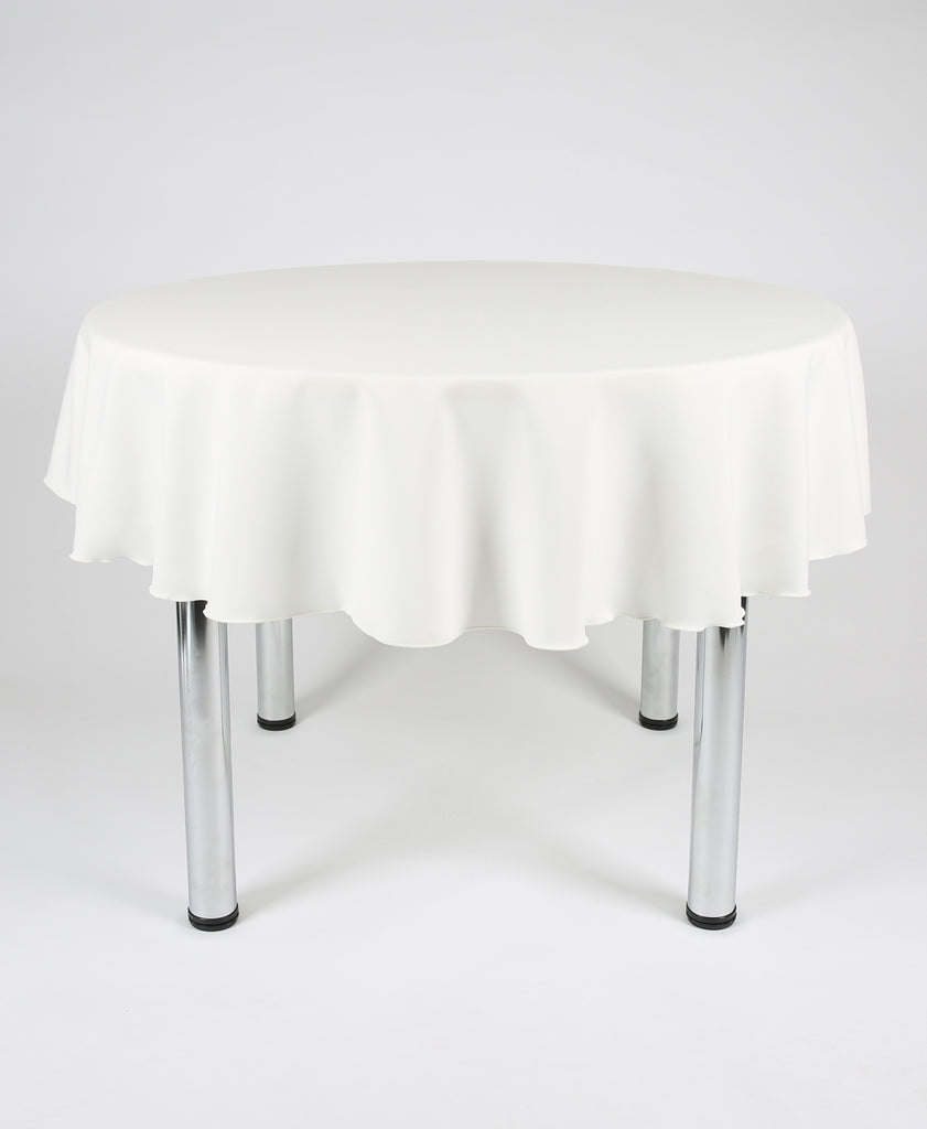 Ivory Plain Round Tablecloth